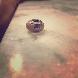 Pandora Glass Bead with Pink Zig Zag Charm